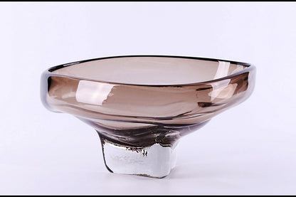 Large Grey Glass Bowl