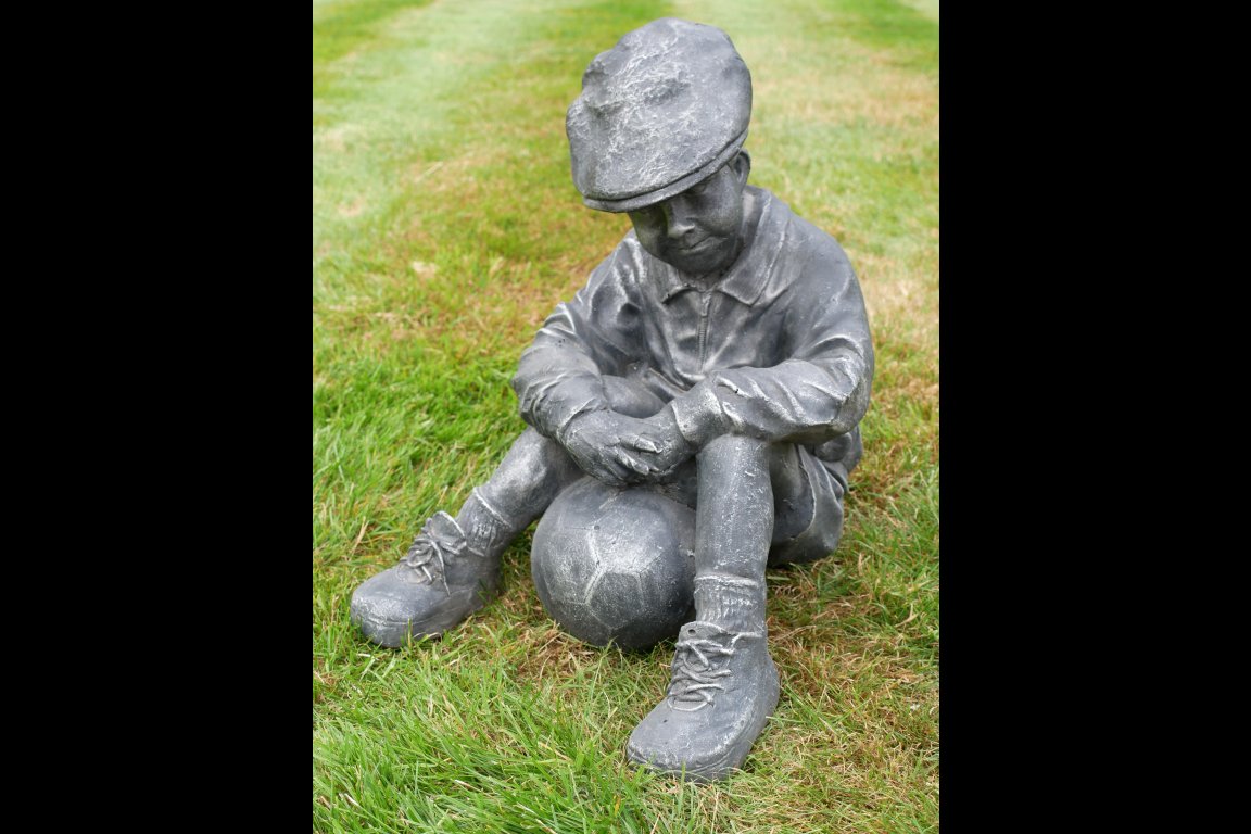 Boy Sat With Football