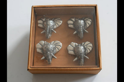 Set Of 4 Elephant Napkin Rings