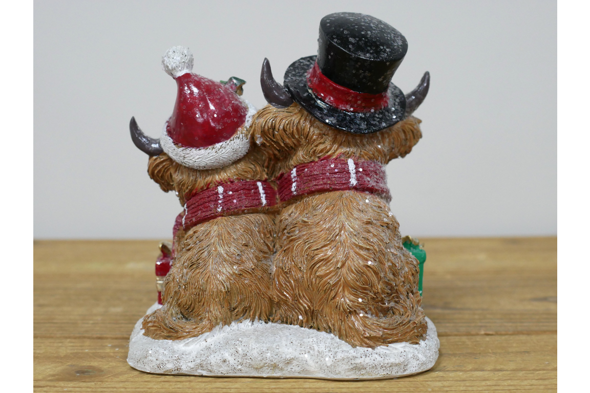 Festive Highland Cows