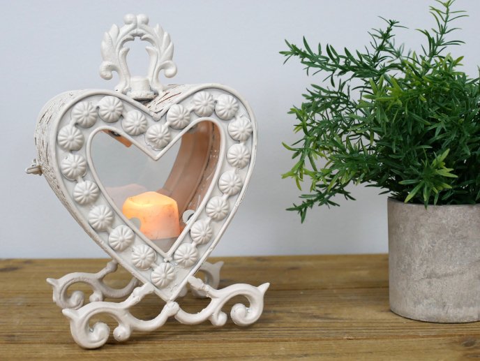 Small Heart Lantern - Cream