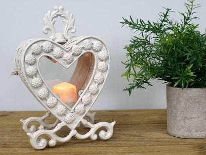 Small Heart Lantern - Cream