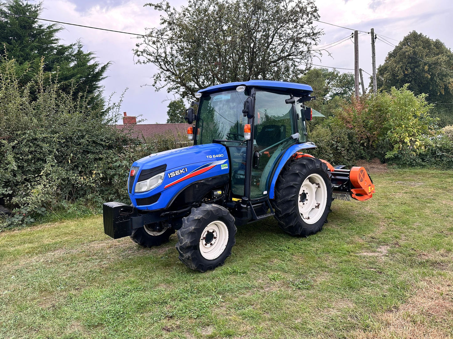 2014/64 ISEKI TG6490 51HP 4WD TRACTOR WITH UNUSED 1.8 METRE FLAIL MOWER