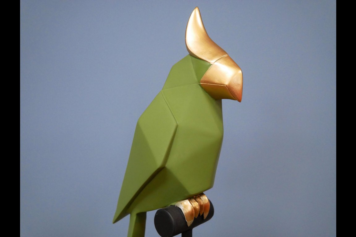 Green Bird On Stand
