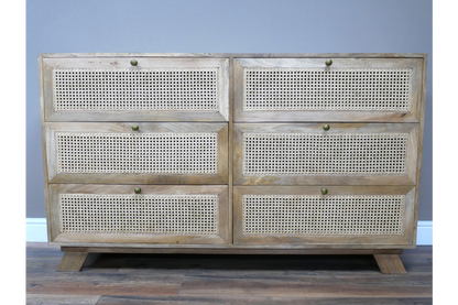 6 Drawer Rattan Cabinet
