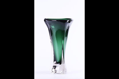 Tall Green Glass Vase