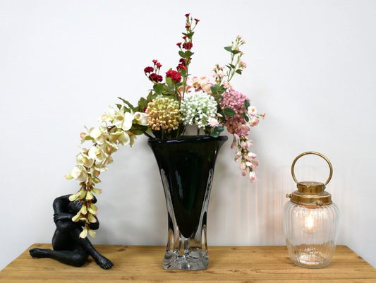 Tall Green Glass Vase