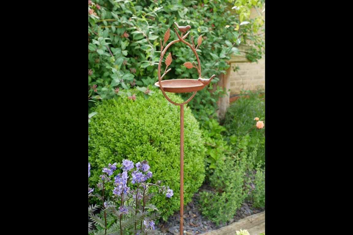 Rusty Bird Feeder Stake