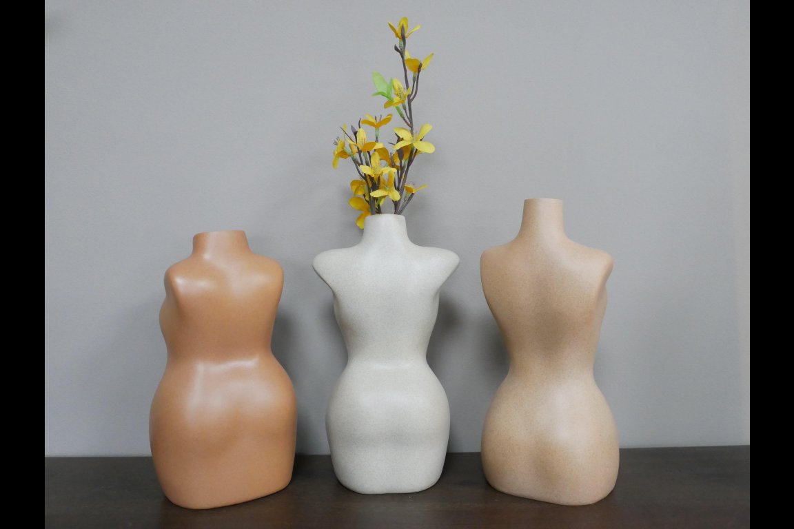 Set Of 3 Body Vases