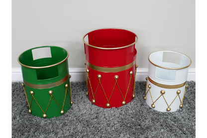 Set Of 3 Drum Bins / Planters