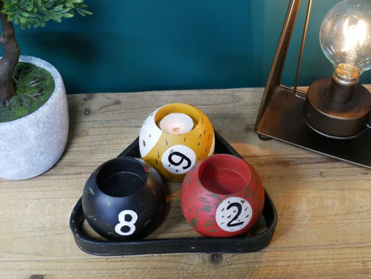 Pool Ball Candle Holders