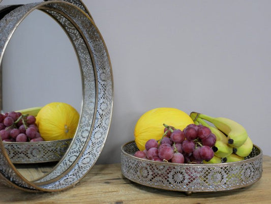 Set Of 3 Mirrored Trays