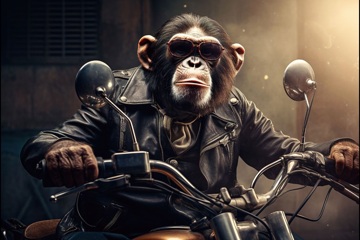 Motorbike Monkey Wall Art
