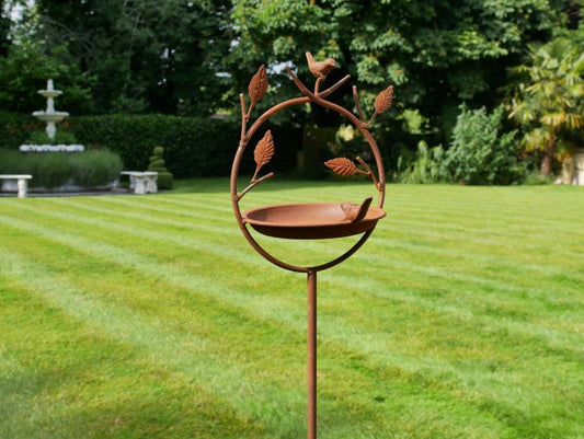 Rusty Bird Feeder Stake