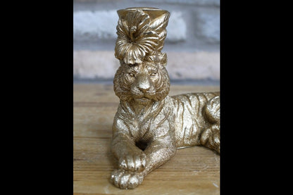 Laying Tiger Candle Holder
