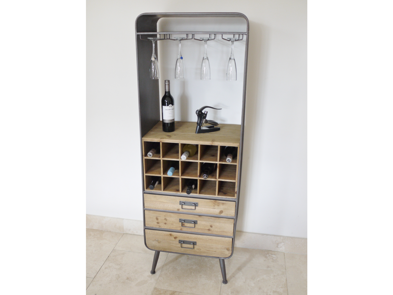 Retro Industrial Wine Cabinet