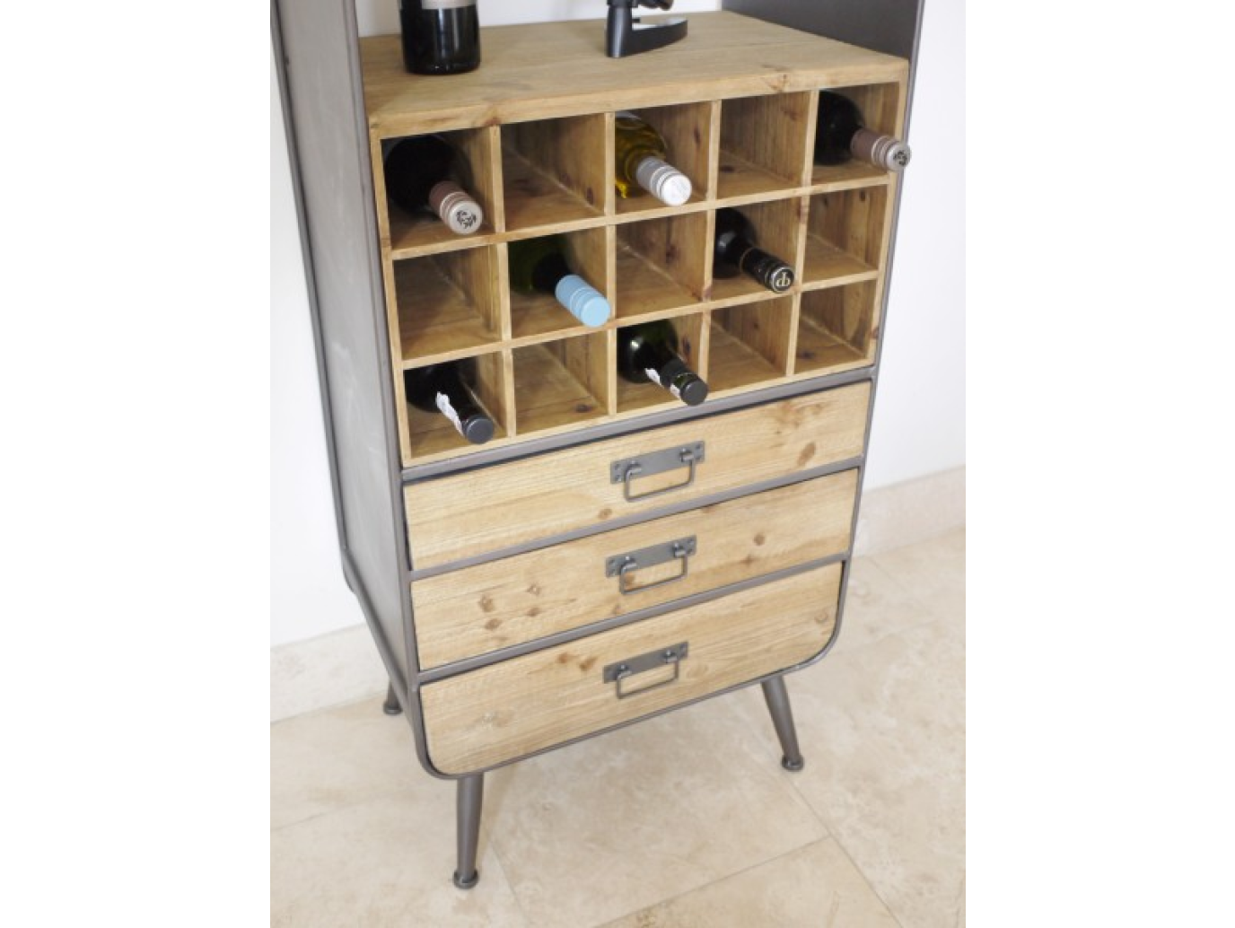 Retro Industrial Wine Cabinet