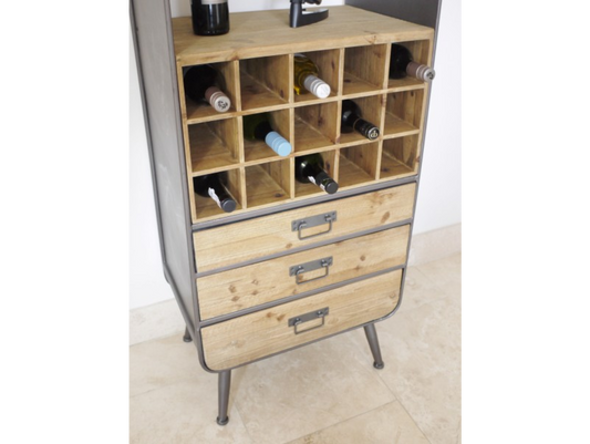 Retro Industrial Wine Cabinet