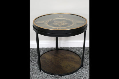 Clock With Cogs Side Table