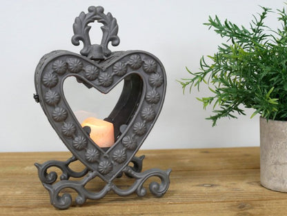 Small Heart Lantern - Grey