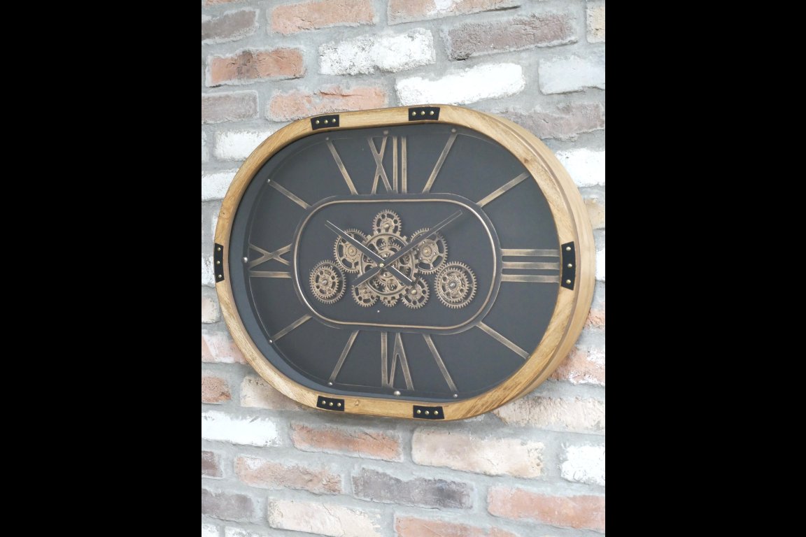 Oval Clock With Cogs