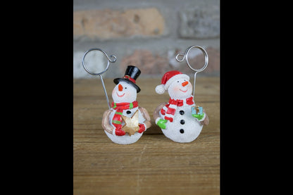 Set Of 4 Snowman Name Card Holders