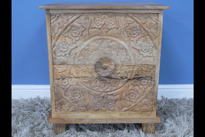 Carved Bedside Cabinet