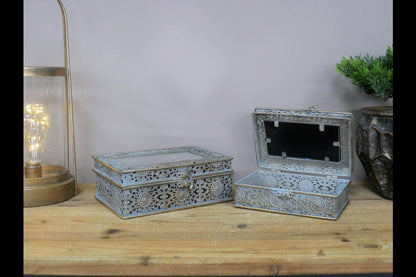 Set Of 2 Mirrored Boxes