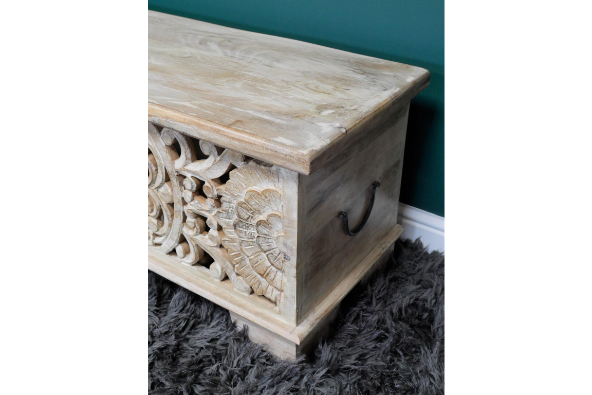 Carved Storage Bench