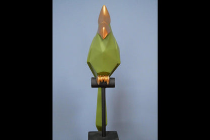 Green Bird On Stand