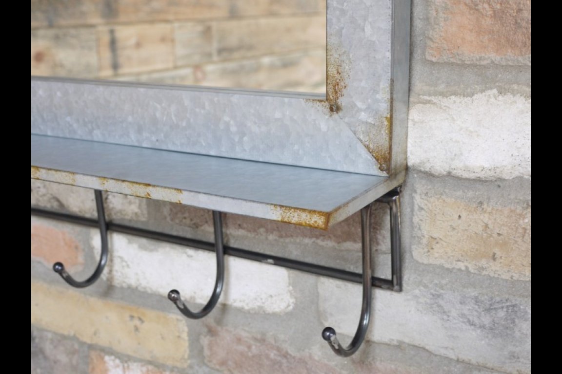 Industrial Mirror With Hooks