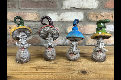 Set Of Four Mushroom People