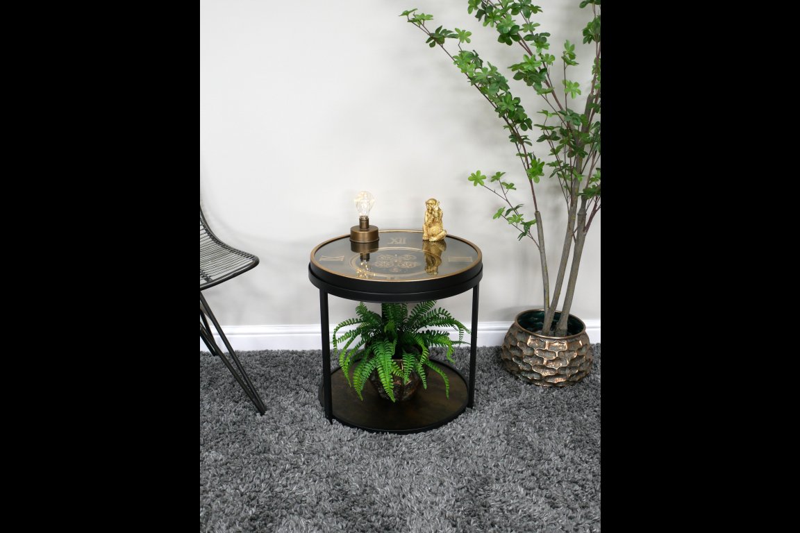 Clock With Cogs Side Table