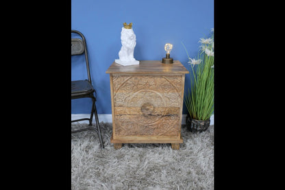 Carved Bedside Cabinet