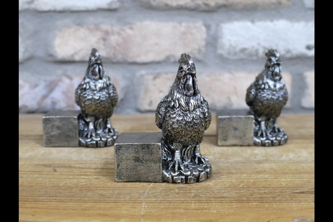 Cockerel Pot Stands (Set Of 3)