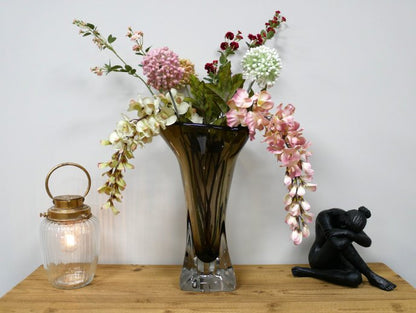 Tall Grey Glass Vase