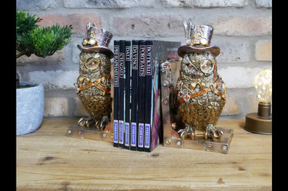 Steampunk Owl Bookends