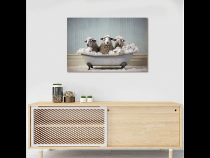 Sheep In Bath Wall Art