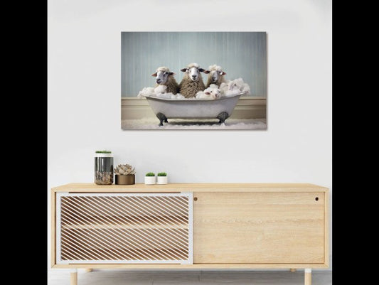 Sheep In Bath Wall Art