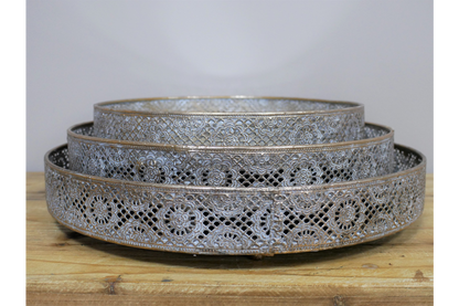 Set Of 3 Mirrored Trays