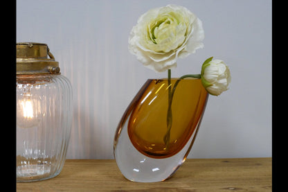 Small Amber Glass Vase