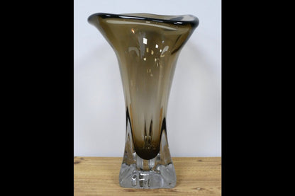 Tall Grey Glass Vase