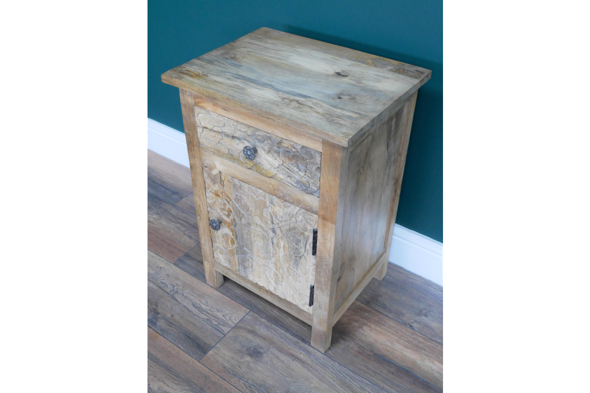 Carved Bedside Cabinet
