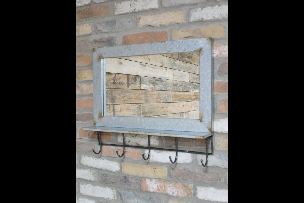 Industrial Mirror With Hooks