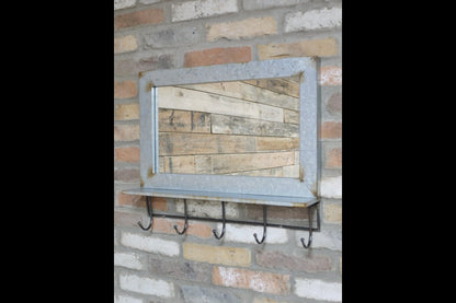 Industrial Mirror With Hooks