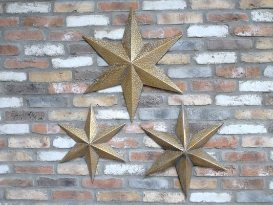 Set Of 3 Stars Wall Decorations