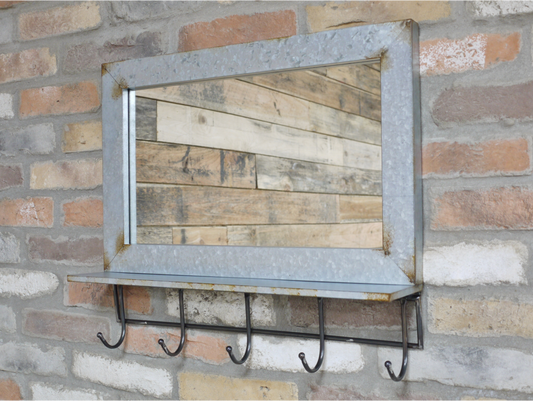 Industrial Mirror With Hooks