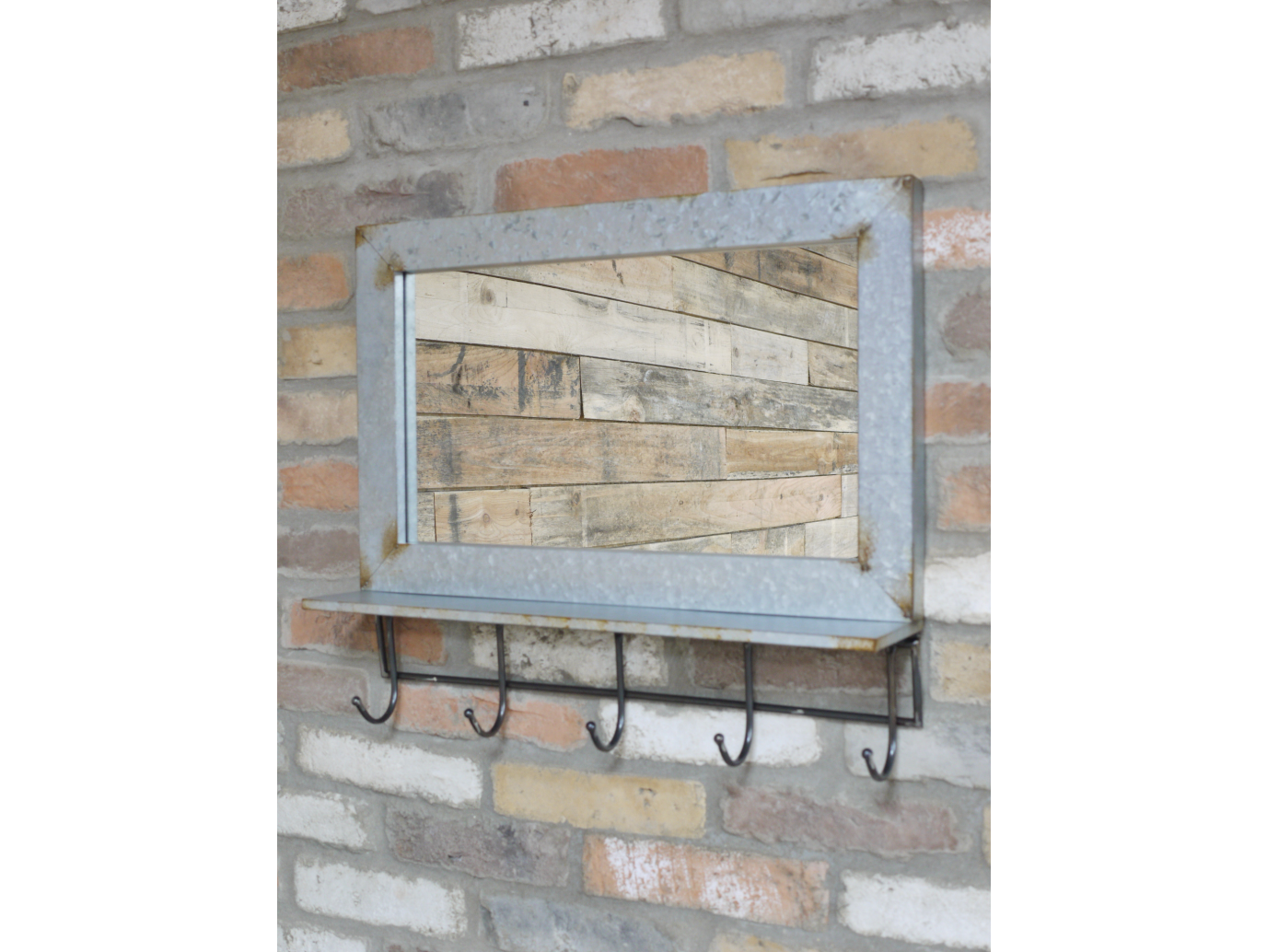 Industrial Mirror With Hooks