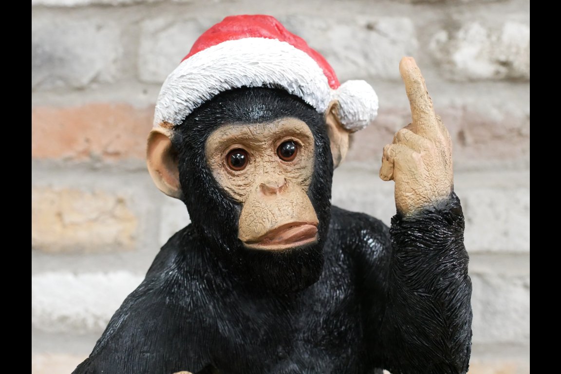 Up Yours Monkey Wine Bottle Holder - Christmas
