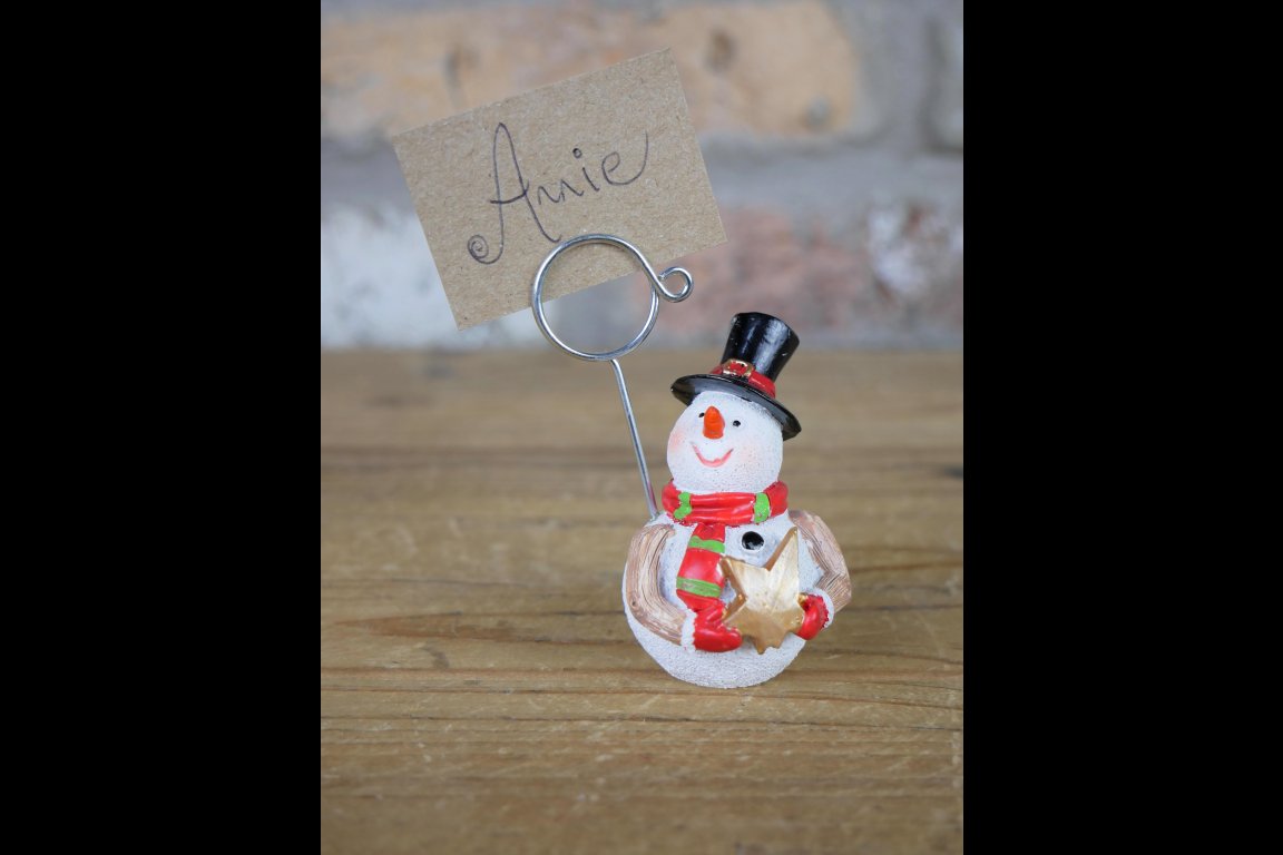 Set Of 4 Snowman Name Card Holders